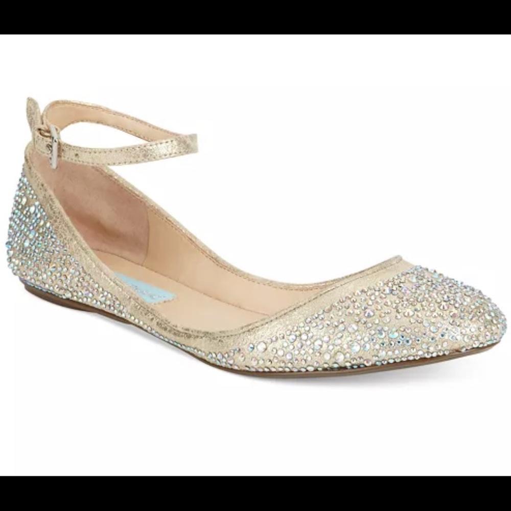 Betsy Johnson Joy Evening Flats (Champagne)